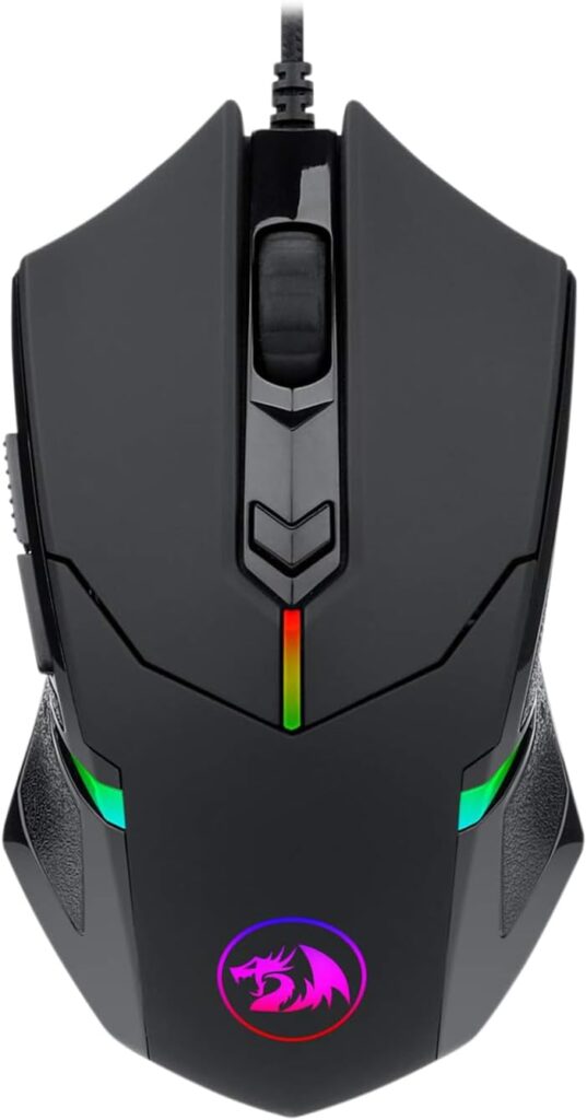 Mouse Gamer Redragon M601 com luz RGB, Mouse com fio de baixo custo.